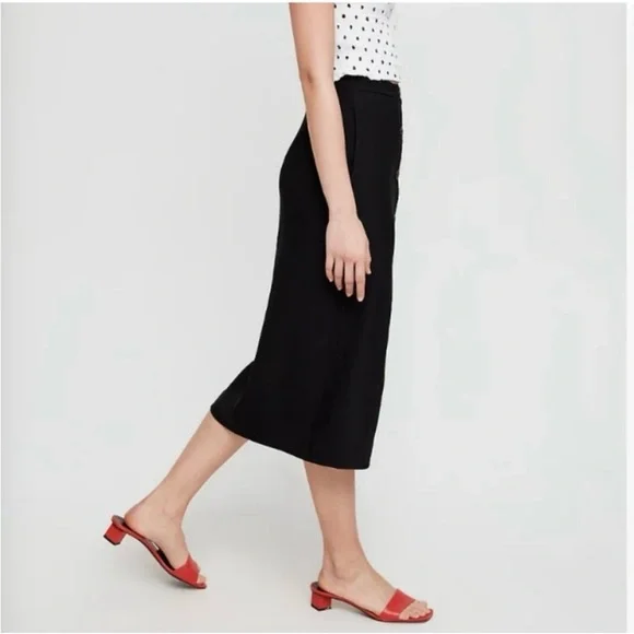 Aritzia Wilfred Charrière Button Front Linen Blend‎ Blaxn Midi Skirt - Picture 3 of 15